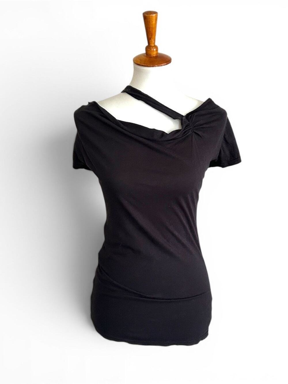 Vintage Avita Organic Cotton Tee Fitted Wide Neck